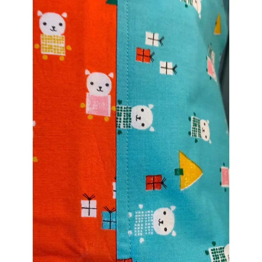 Handmade Christmas Cat Pillowcase Set: Ruby Star Society Quilting Cotton